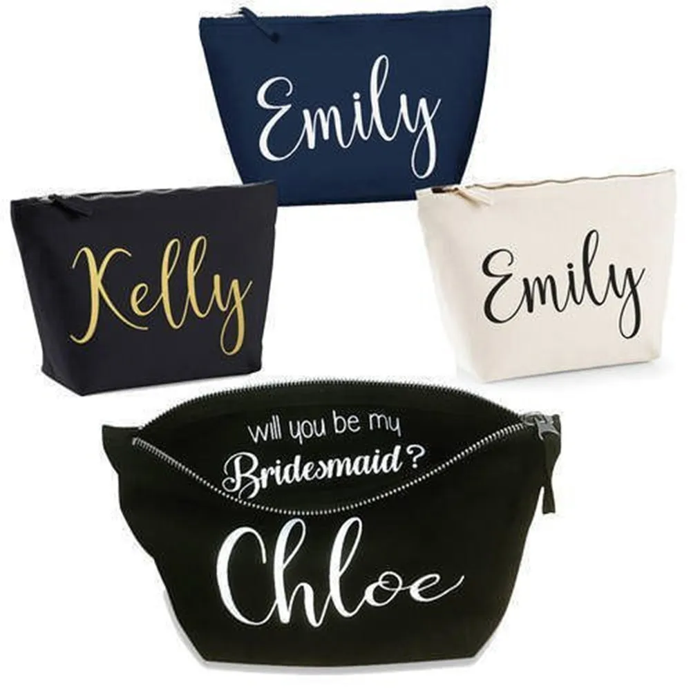 

Personalized Travel Makeup Bag Bridesmaid Makeup Bag Custom Cosmetic Bag Bridesmaid Gift Pouch