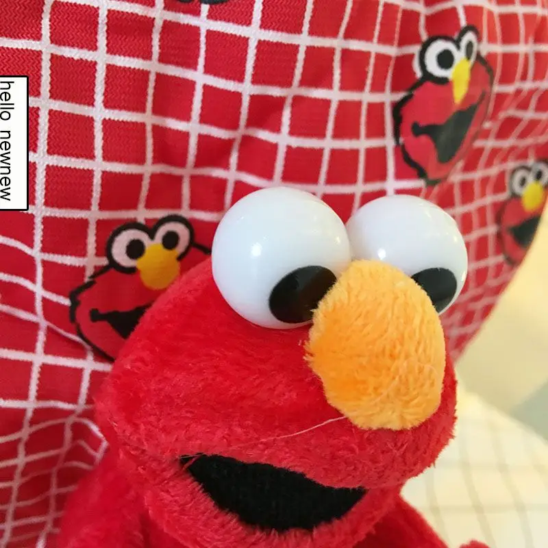 Красный Плюшевый Рюкзак Elmo, аниме Улица Сезам, школьный рюкзак для детей, сумка для детского сада, плюшевый рюкзак, игрушка, детская школьная сумка, подарок, Мультяшные игрушки