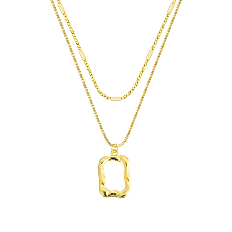 

[Miss Z] Women's Double-Layer Necklace Niche Design Popular Online Red Sterling Silver Clavicle Chain New Accessories
