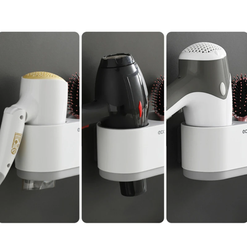 magic no trace stickers wall mounted storage racks creative suction cup hair dryer holder comb rack stand bathroom supplies free global shipping