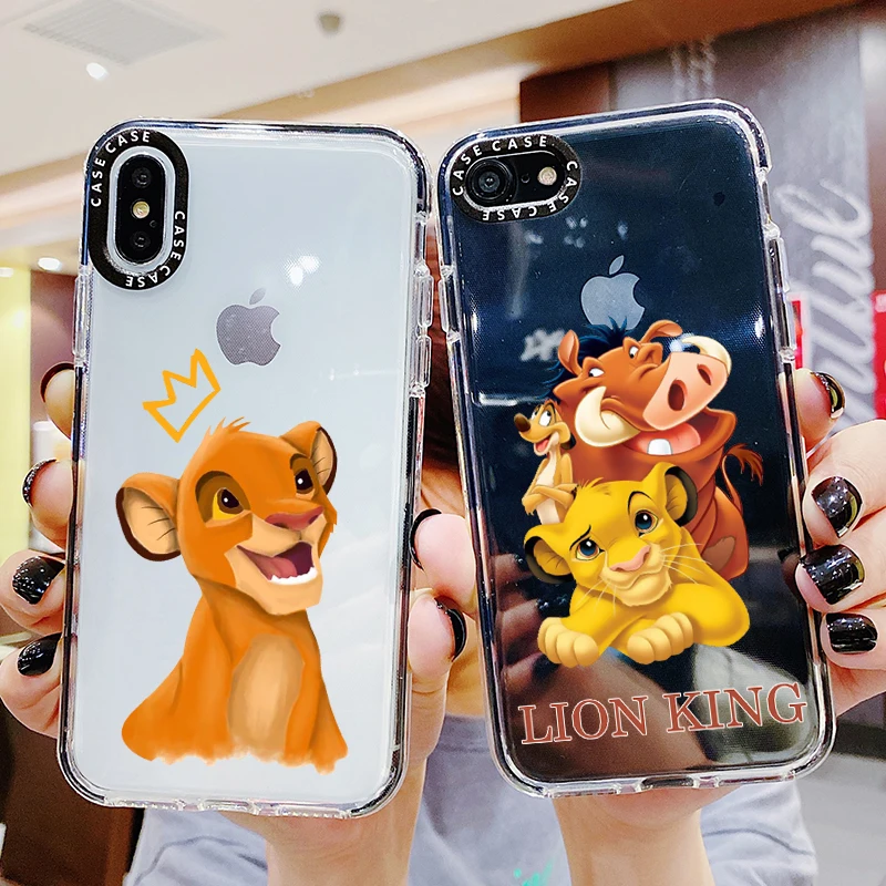 Прозрачный чехол Lion King для iPhone 11 Pro XR X Xs Max 8 7 Plus мягкий из ТПУ с мультяшным