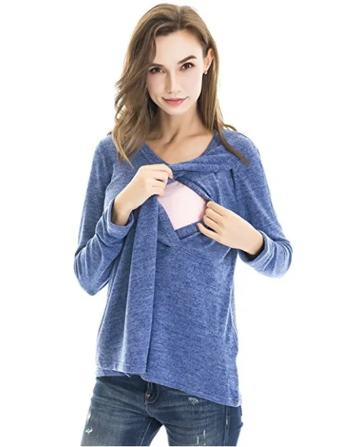 Весенне осенняя Повседневная Футболка для беременных с длинным рукавом Топы