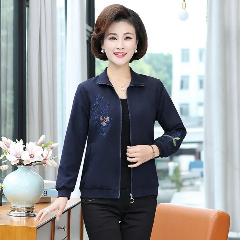 Куртка для женщин среднего возраста весна-осень повседневное пальто короткая