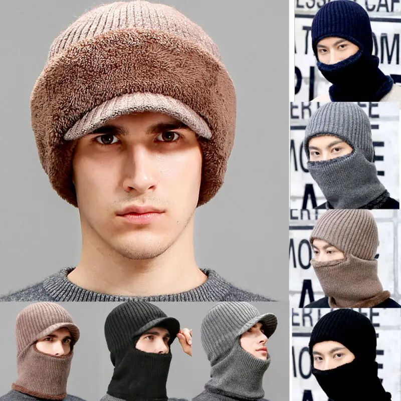 Зимние шапки для мужчин Skullies Beanie шапка зимняя шапка мужской женский шерстяной шарф шапка s Набор Балаклава маска Knitted шапка вязаная шапка