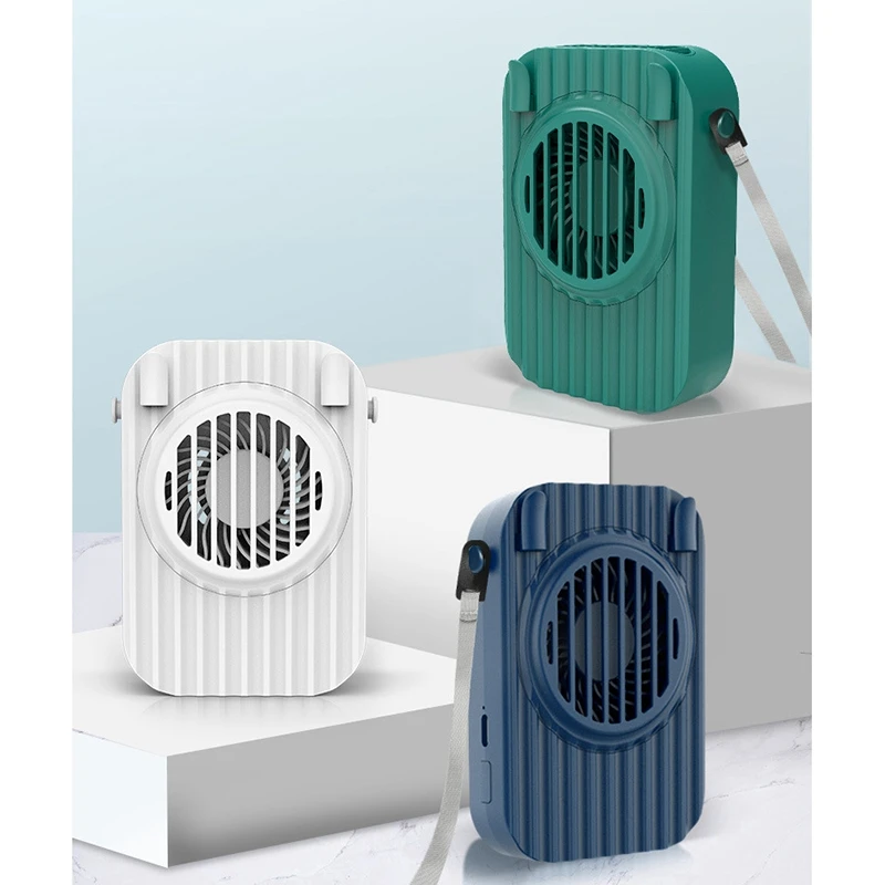 

Wearable Neck Fan USB Rechargable Personal Waist Clip Fan Portable Hands Free Air Cooler
