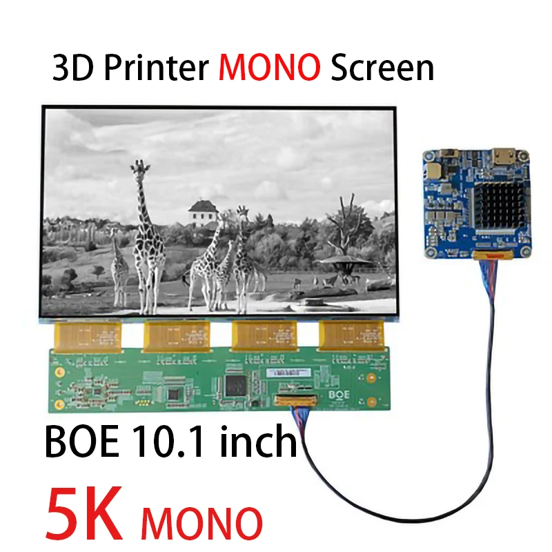 3D เครื่องพิมพ์10.1นิ้ว MONO หน้าจอ DIY LCD Light UV แสงเรซิ่นอุปกรณ์เสริม BOE 5K หน้าจอขาวดำ4920*2880