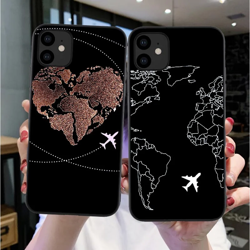 Карта мира путешествия просто пойти Чехол для мобильного телефона iPhone 12 Pro Max 11 SE XS