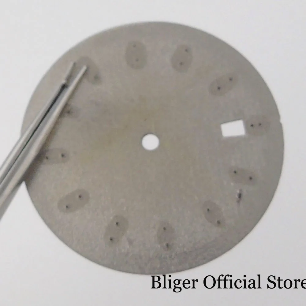 

Sterile Nologo 33.5mm Automatic Blue/White Watch Dial Silver Marks fit NH35A Date Window