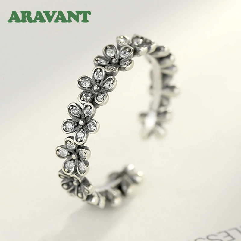 

Кольцо женское серебряное с винтажным цветком, 925 пробы