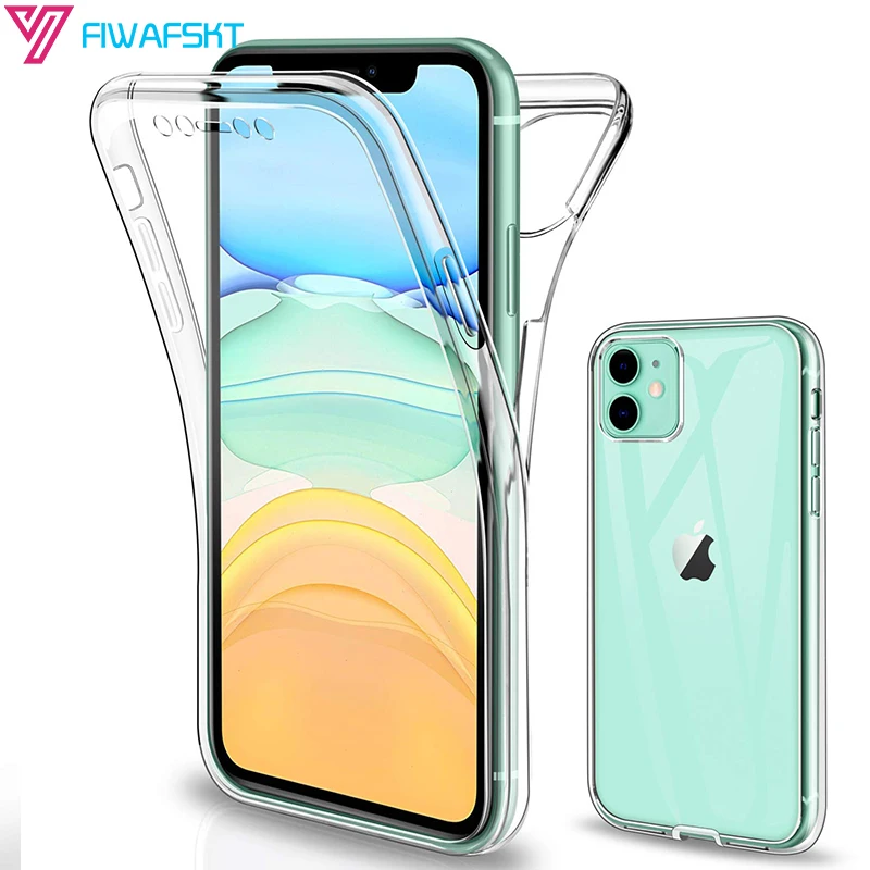Чехол с полным покрытием 360 градусов для iPhone 11 Pro Max 7 8 6 6s Plus чехол из ПЭТ + мягкого