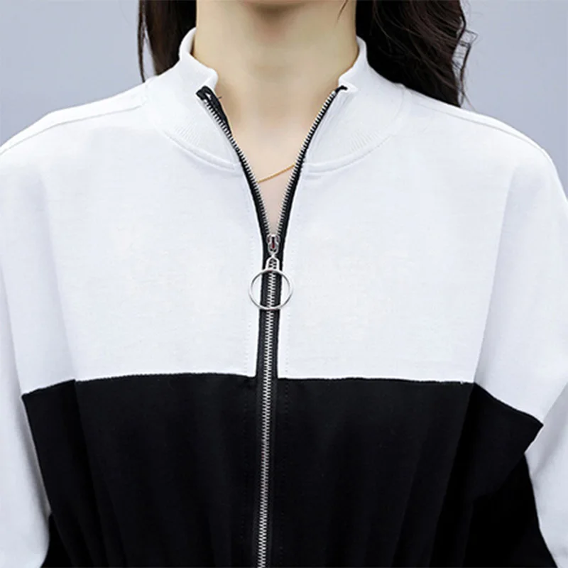 5XL большой плюс размер черный белый свитер Спортивное платье для женщин с длинным