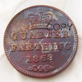 Набор(1839-1868) 5 шт. Великобритания/Ceylon Victoria Quarter Farthing посеребренные копии монет
