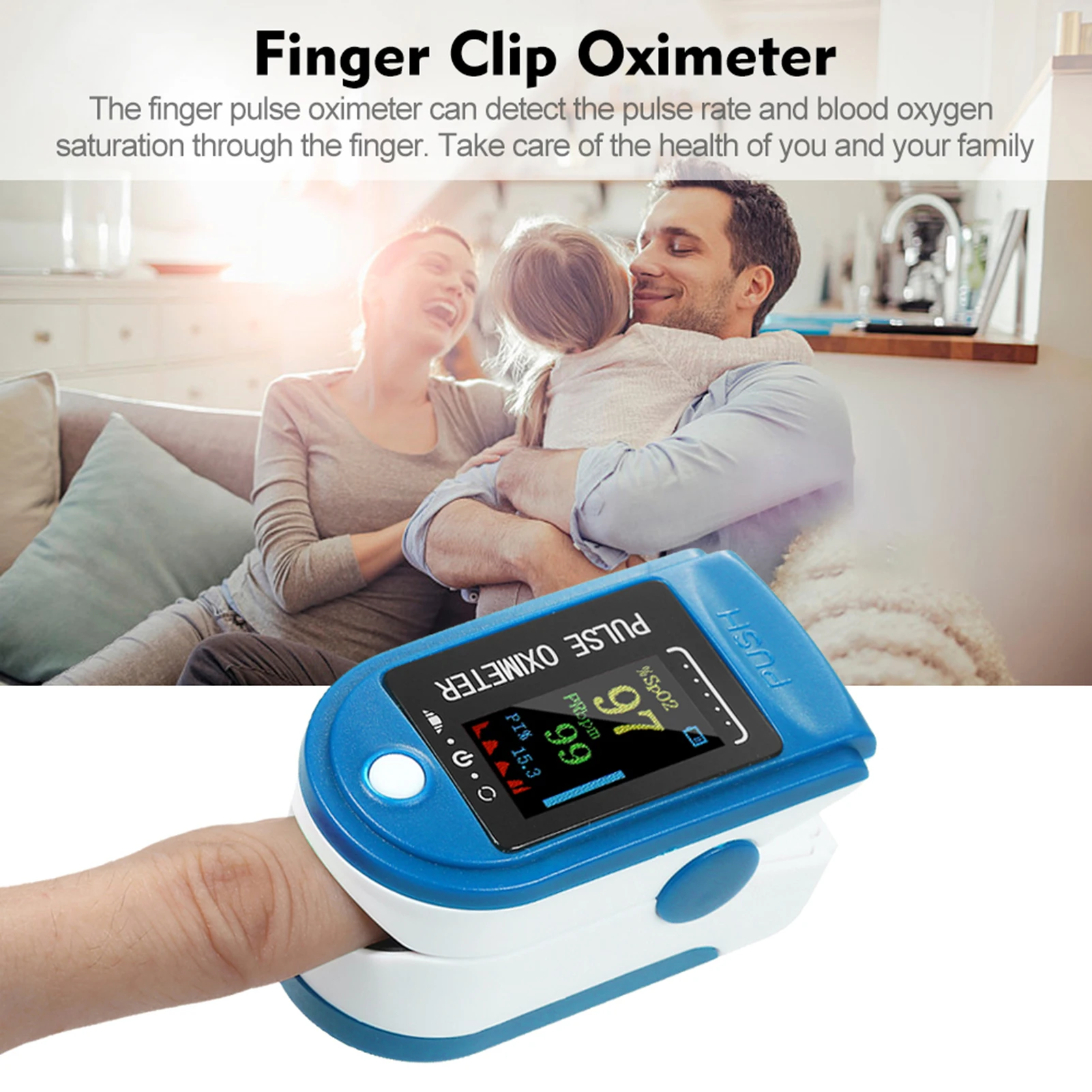 Пульсоксиметр миниатюрный измеритель уровня кислорода в крови Пальчиковый TFT