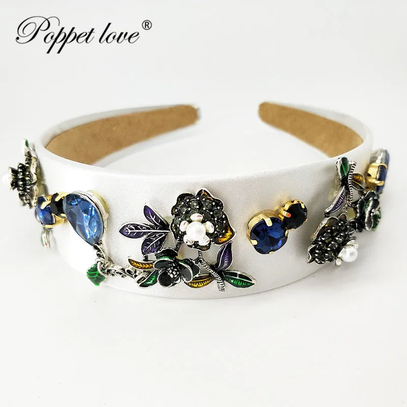 Женская металлическая обруч для волос украшенная белой тканью свадебные