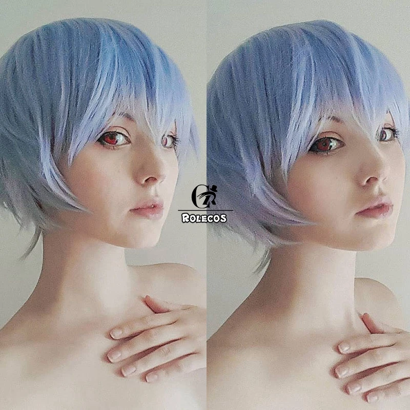 ROLECOS Ayanami Rei косплей парик Аниме EVA Косплей женский синий головной убор