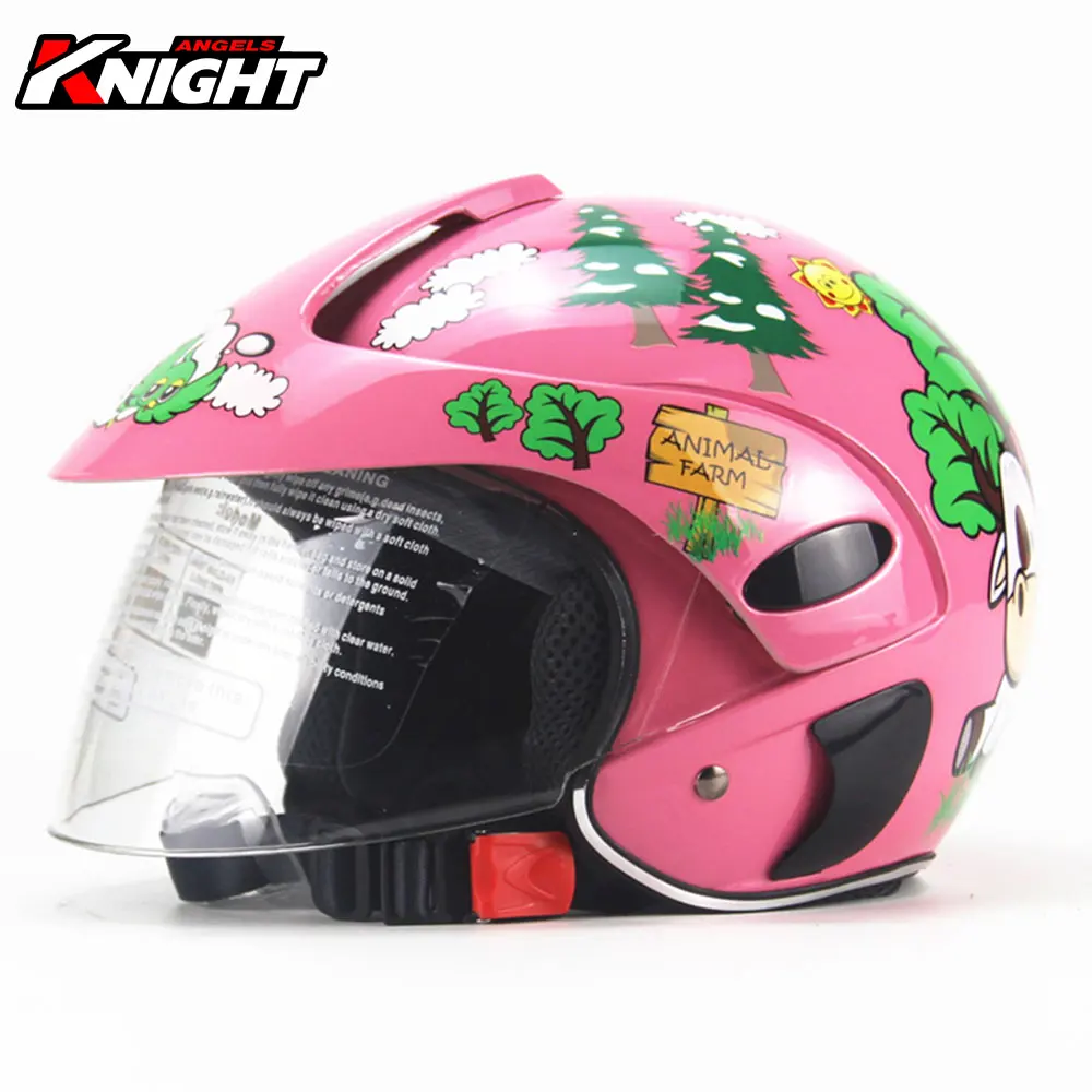 Мотоциклетный шлем с полулицевым покрытием детский мультяшным рисунком для