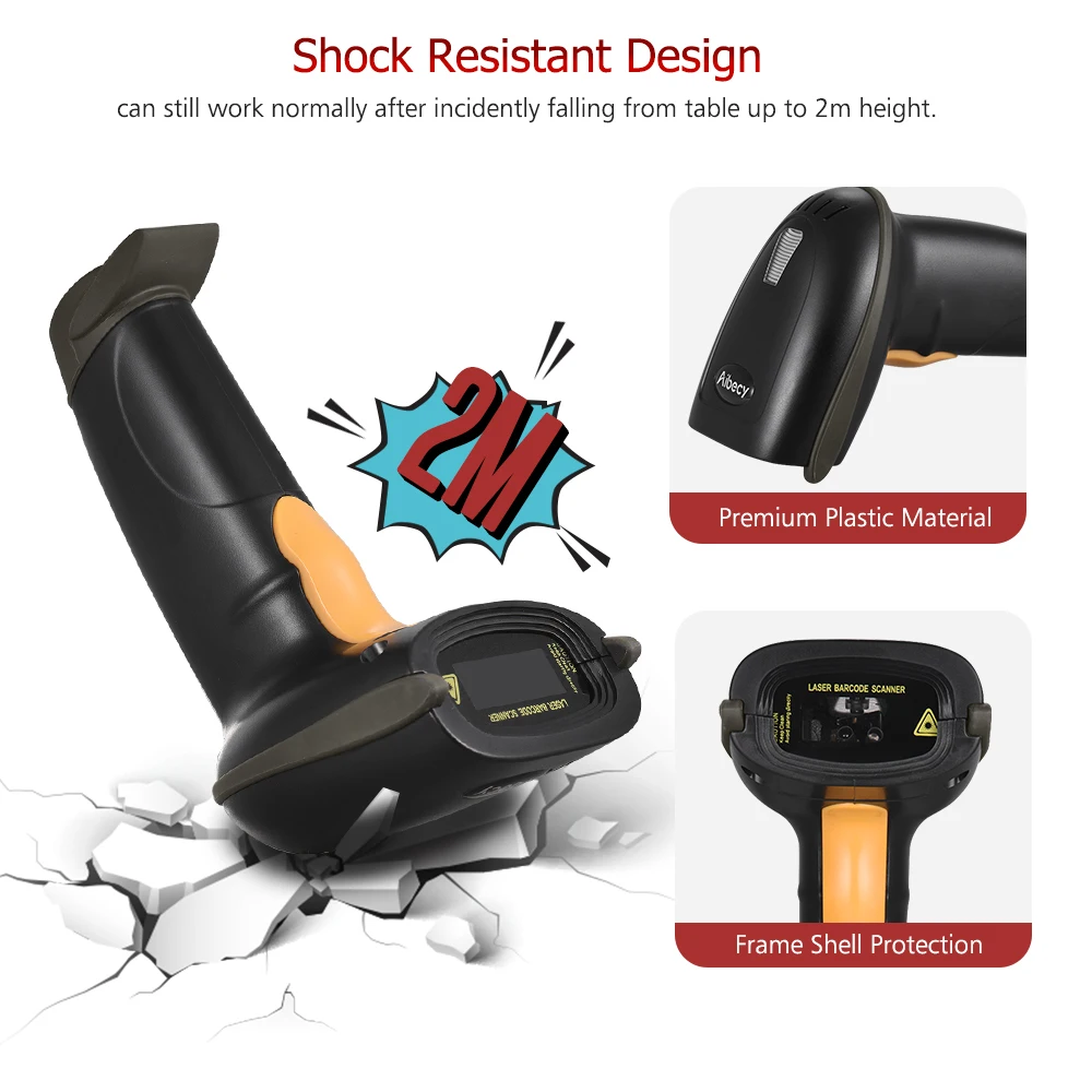 

Aibecy Automatic USB Barcode Scanner Wired Bar Code 1D Scanner Reader with Adjustable Stand USB Cable Compatible