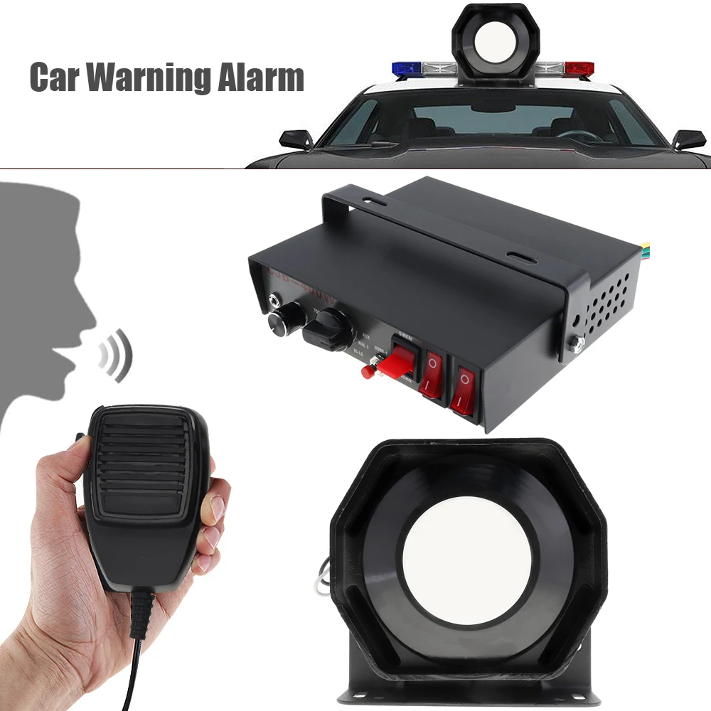 

12V 400W 9 Tone Super Loud Car Warning Alarm Siren Horn Speaker Car Auto Loudspeaker with MIC Microphone System for Car