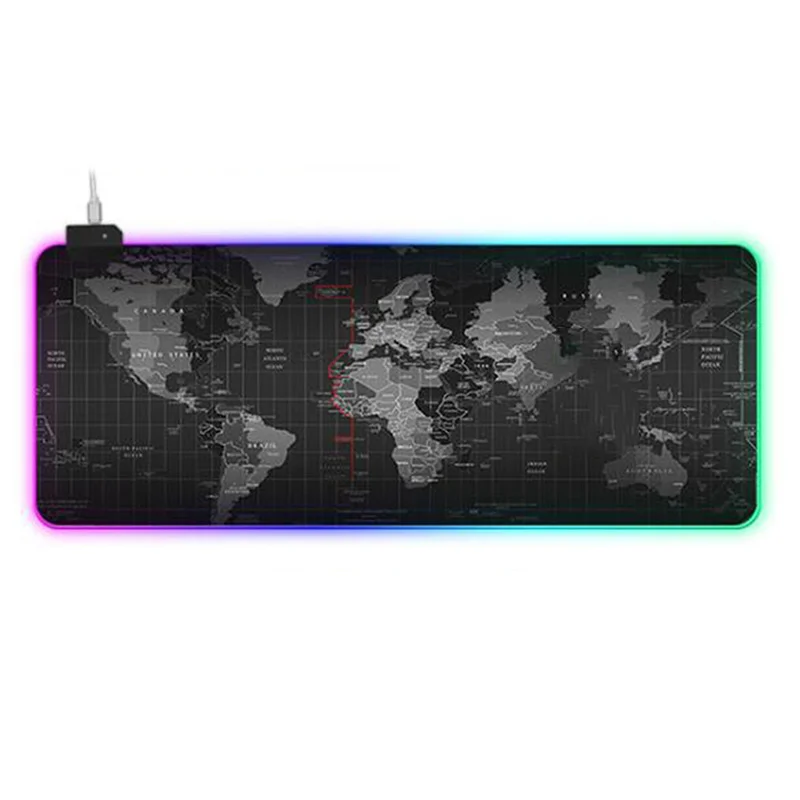 Игровой коврик для мыши 900*400*4 мм компьютерный большой игровой RGB с картой мира