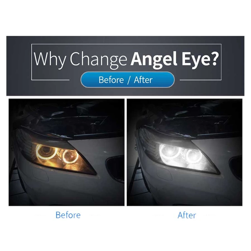 

1 Pair 120W 12LED Car Angel Eye Marker Headlights Bulbs Lamps for BMW E82 E90 E92 E60 E61 E63 E89 X6 H8