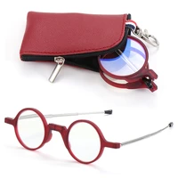 new mini reading glasses for women men compact folding presbyopia eyeglasses portable readers with keychain case 2021