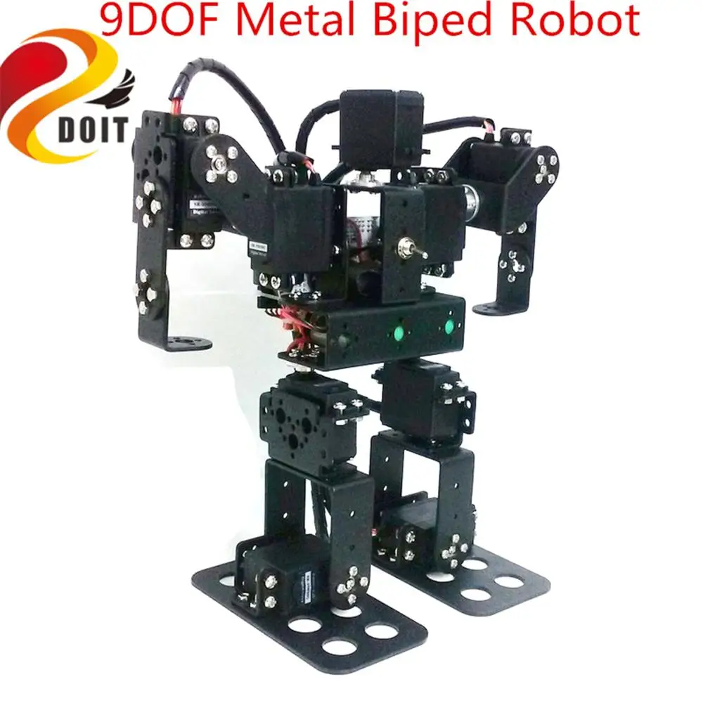 SZDOIT WIFI Control 9DOF Metal Walking/Biped Humanoid Robot Kit RC Smart Robotic Frame with Servos Educational for Arduino | Игрушки и