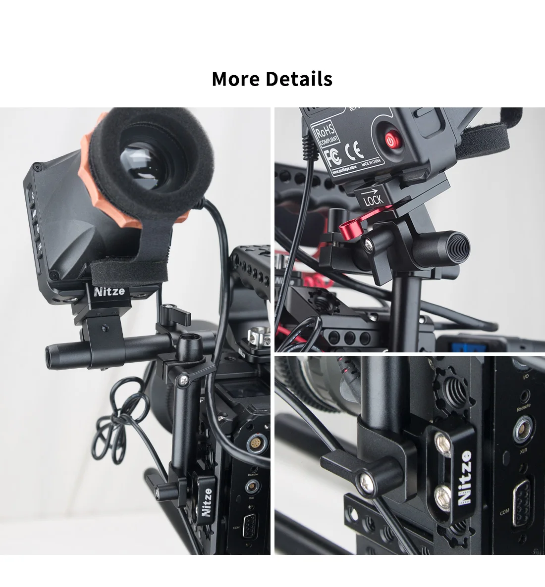 Крепление Nitze EVF с 15-миллиметровыми стержнями и QR-зажимом NATO для портативных