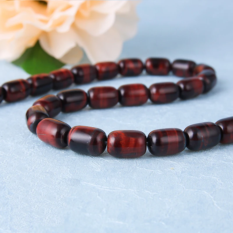 

Red Tiger Eye Natural Stone Barrel beads Round Loose Beads For DIY Bracelet Necklace Jewelry Wholesale TR480