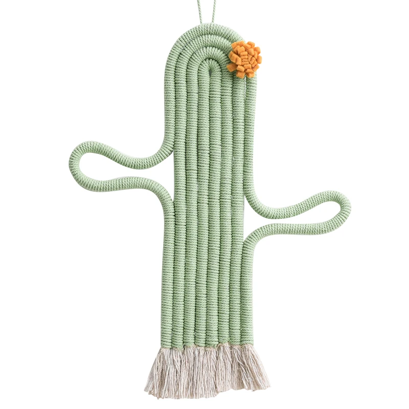 Hand-woven Cactus Living Room Pendant Creative Bedroom Layout Nordic Ins Wall Decoration Children's Accessories | Дом и сад