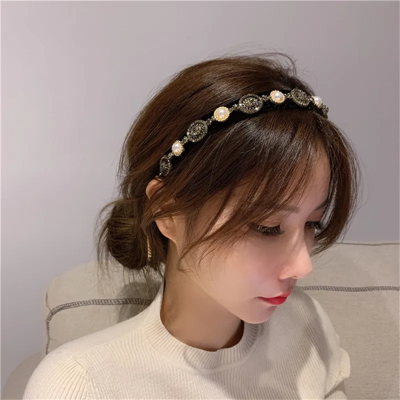 MWsonya New Korean Handmade Elegant Simulated Pearl Headbands for Women Fashion Headwrap Headwear Hair Accessories | Украшения и