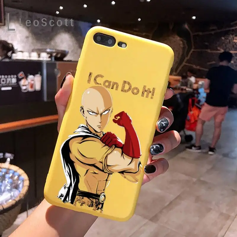 

Anime One Punch Man Phone Case Candy Color for iPhone 11 12 mini pro XS MAX 8 7 6 6S Plus X 5S SE 2020 XR