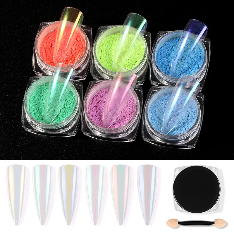 Ледяной Прозрачный блестящий пигмент для ногтей Unicorn с зеркальным эффектом