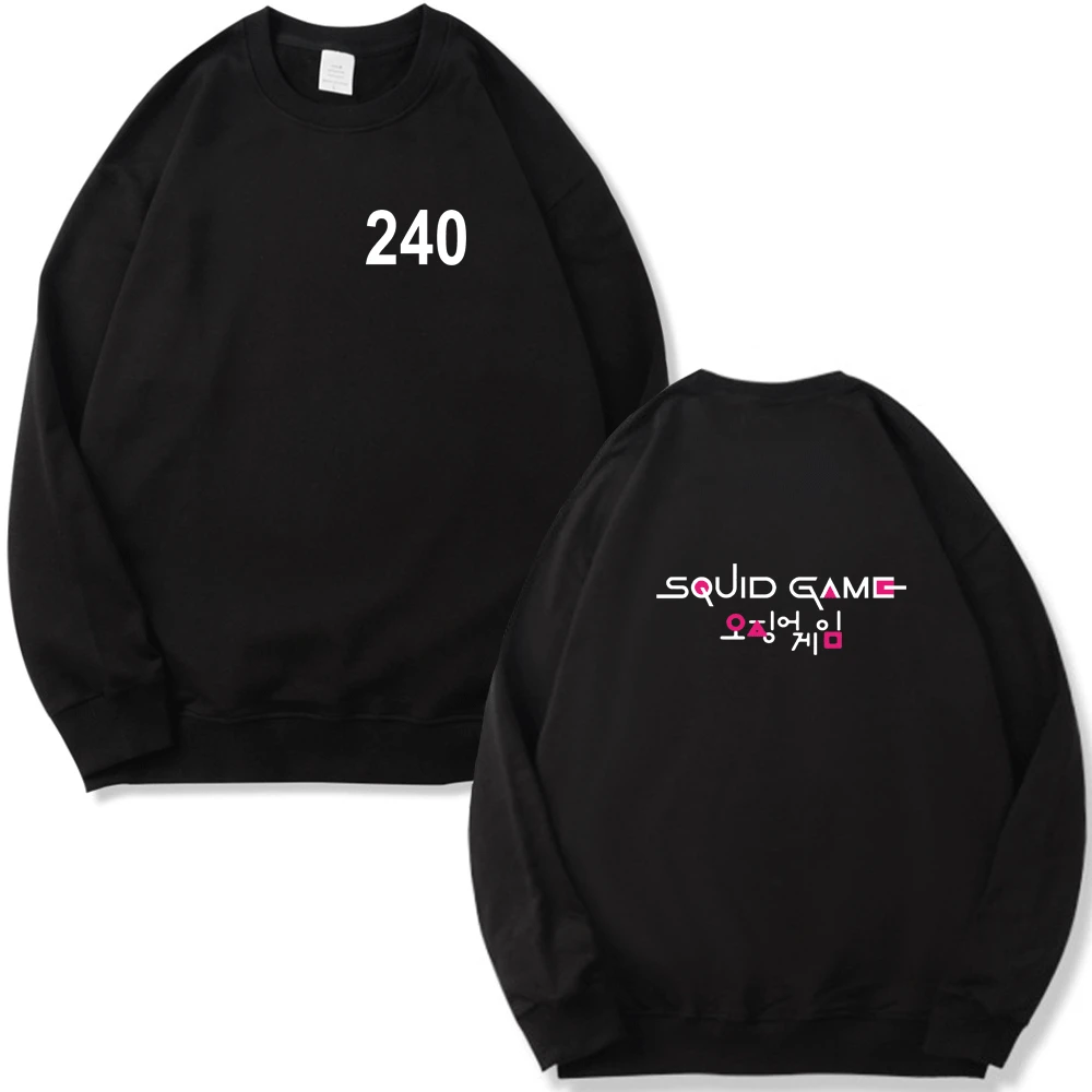 

Fashion Squid Game Crew Neck Sweatshirt Men Women Streetwear Hip Hop Unisex Pullovers Boys Girls Winter Fleece Sweatshirts 240