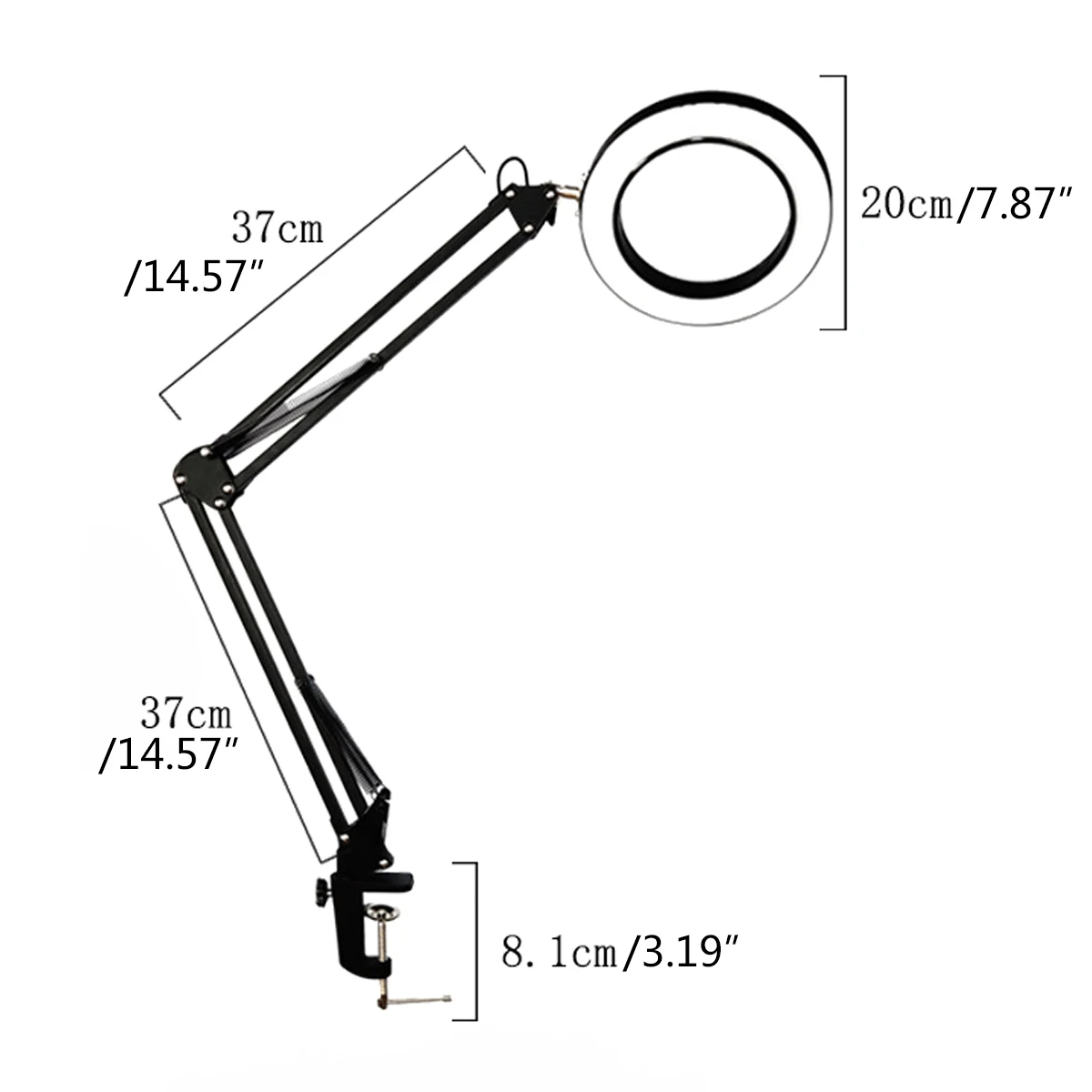 

Foldable 8X USB LED Magnifying Desk Large Glass 3 Colors Skincare Beauty Tool Illuminated Magnifier Lamp Loupe Reading/Soldering