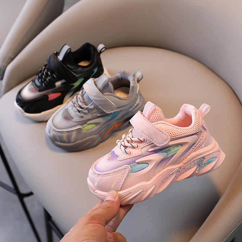 

Young Children Tennis Sneakers Kids Shoes 2021 Fashion Casual Mesh Breathable Soft Unisex Sports Children Shoes 21-30