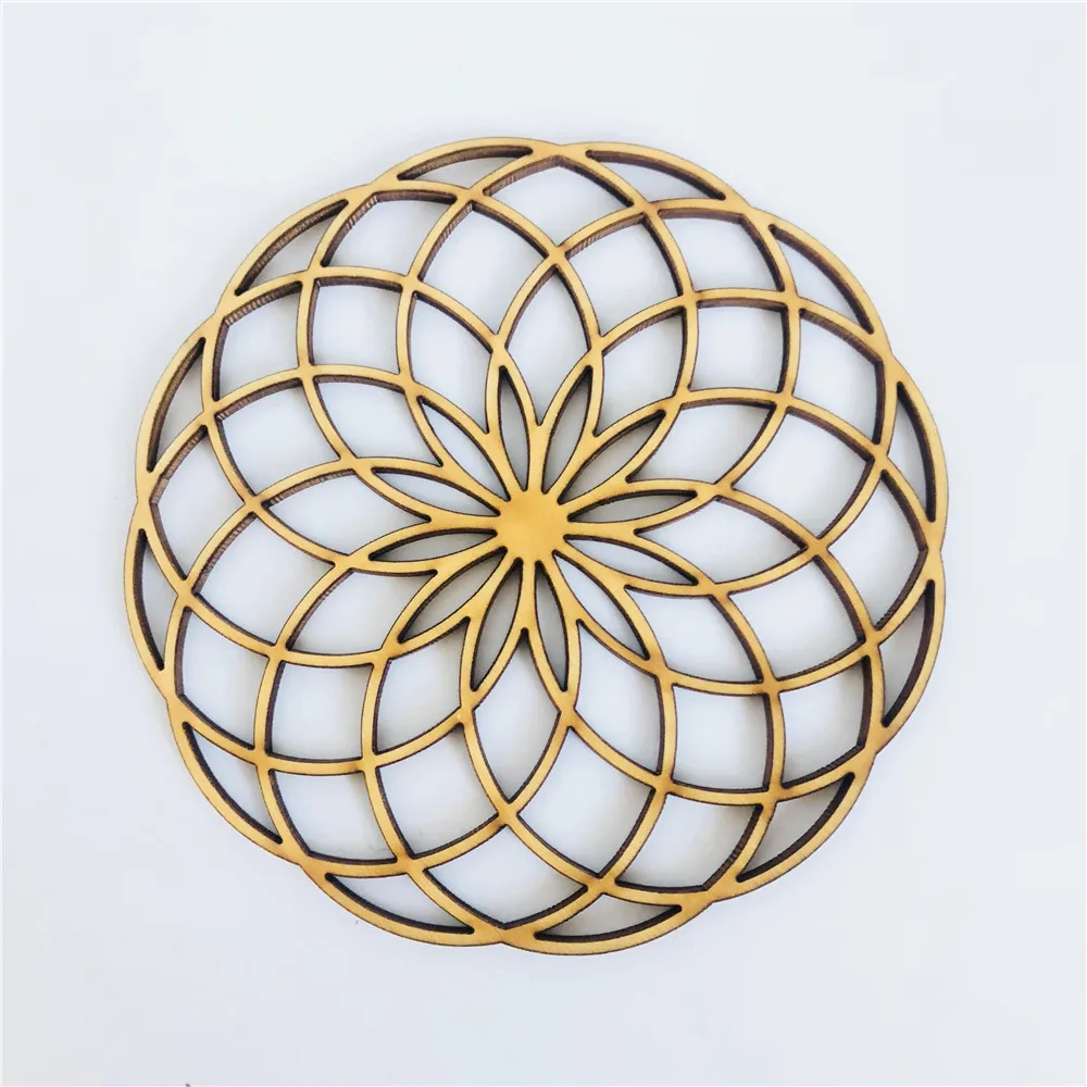 Лазерная вырезка деревянный знак цветок жизни украшения персонализированная