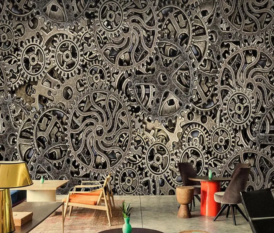 

3D gear Photo Wallpaper Custom Stereo Non-Woven Mural Kids Bedroom Living Room Wallpaper 3d