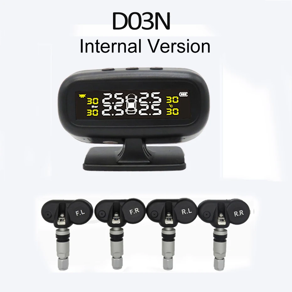 D03N Iternal Система контроля давления в шинах TPMS, умный Солнечный монитор давления в шинах, 4 датчика, клапан TMPS, датчик Visture S05W S05N D03N - Тип: D03N Iternal