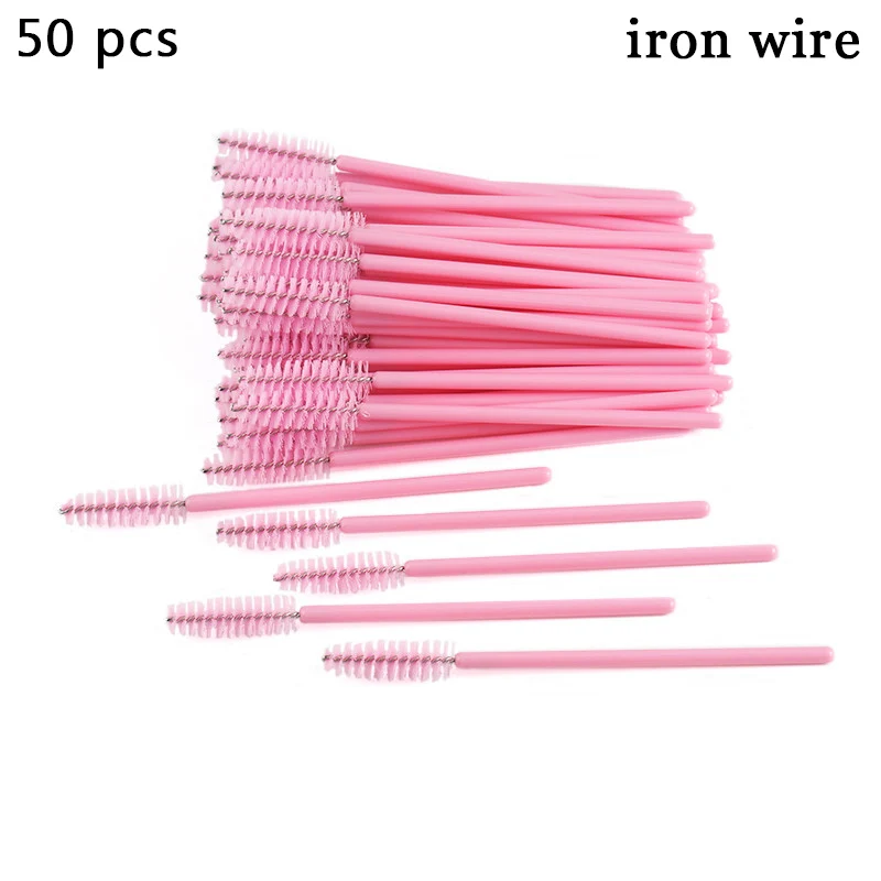 04 50pcs Disposable Eyelash Brush Makeup Brushes Mascara Wands Applicator Spoolers Eyebrow Brush For Eyelash Extension Makeup Tools - Handle Color: 04