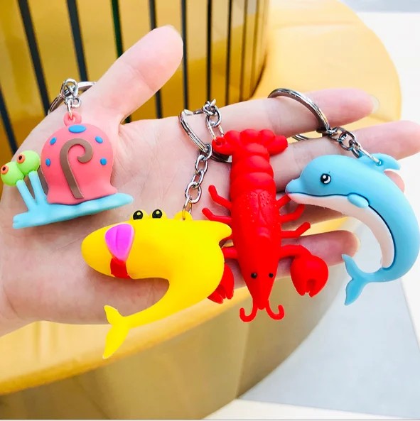 

Creative Marine Animal Keychain Pendant PVC Exquisite Travel Gifts Epoxy Cartoon Key Chain Small Gifts