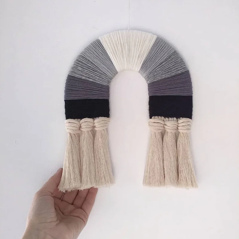 Макраме подвесные украшения для детской комнаты ручной работы радужные