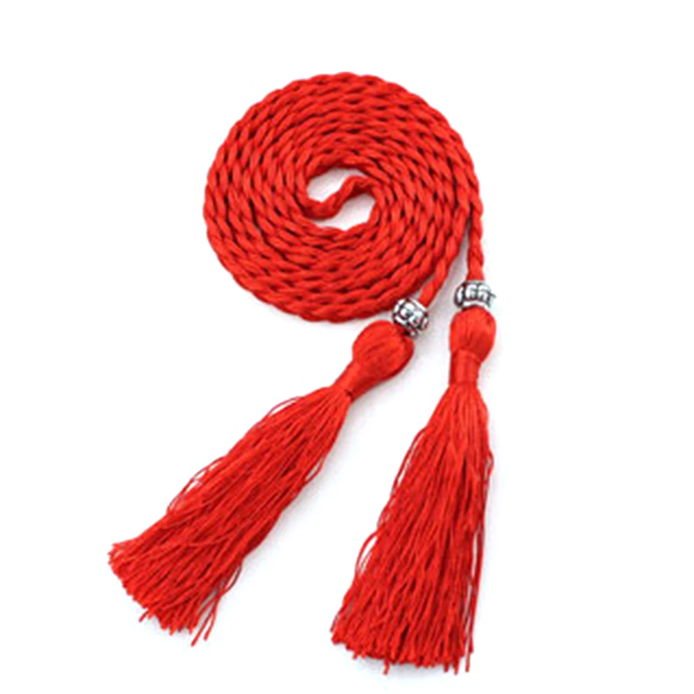 Женский этнический плетеный ремень с узлом и кисточкой|Женские ремни| |