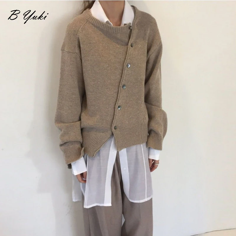 

Однобортный Вязаный Кардиган с длинным рукавом, на пуговицах