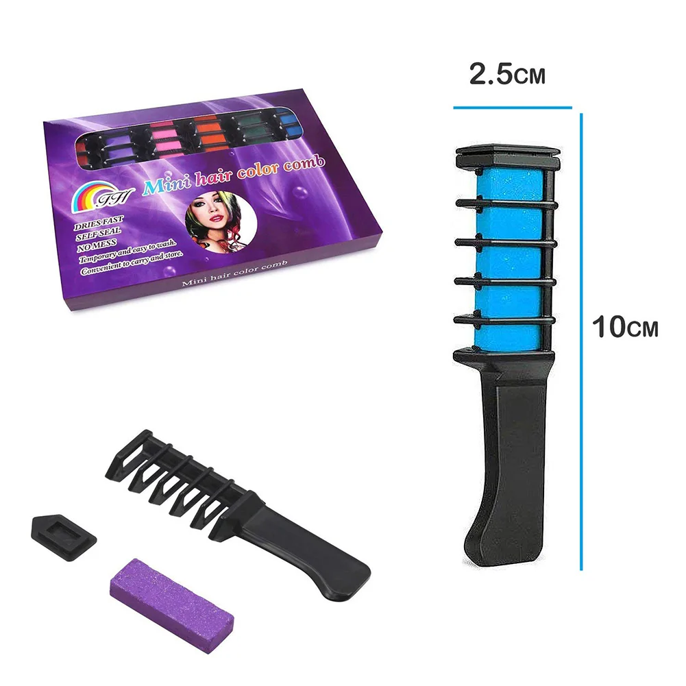 Temporary Hair Color Chalk Combs Kit 6 PCS Fashion Colorful Girls Party Cosplay Halloween Salon Dyeing Dropshipping | Красота и