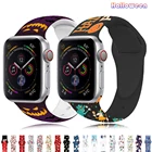 Ремешок силиконовый для Apple watch band 44 мм 40 мм 38 мм42 мм, Рождественский браслет для часов correa iWatch Series 3 4 5 se 6
