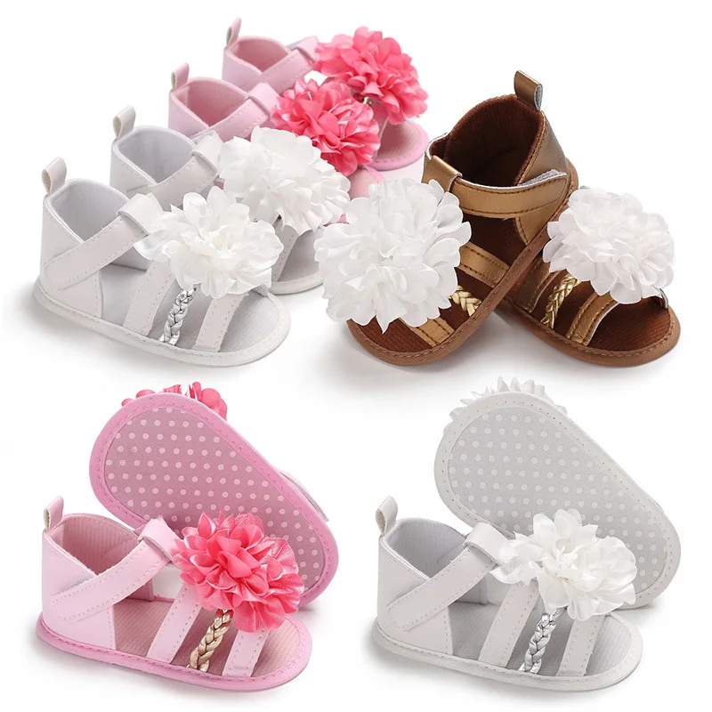 Sweet Baby Girls Flower Prewalkers Summer Shoes Crib Bebe Newborn Princess First Walkers Infant Toddler Soft Soled Beach |