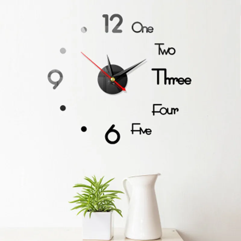 

DIY Digital Wall Clock 3D Mirror Surface Sticker Silent Clock Home Office Decor Wall Clock Modern Design Living Room Decoration