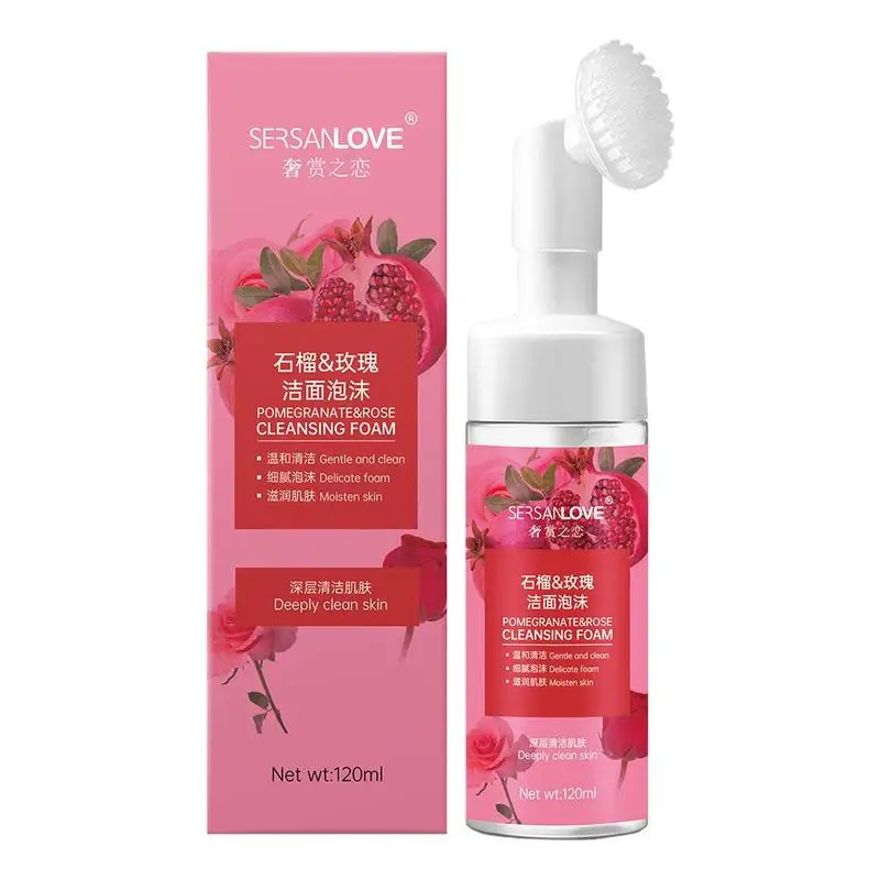 

Remove Face blackhead Mousse Refreshing Oil Control Cleanser Moisturizing Foaming Pomegranate Rose Shrink Pores Makeup