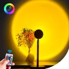 USB СВЕТОДИОДНЫЙ светильник проекция RGB закат лампа ночсветильник пульт дистанционного управления для дома спальни настенный Декор Радужный рассеянный свет украшение
