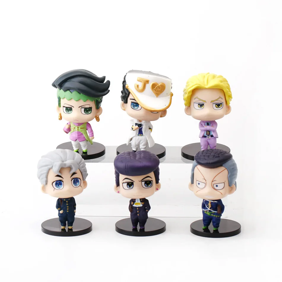 

6pcs/lot Cartoon Anime JoJo Bizarre Adventure Kujo Jotaro Action Figure Model Toy Doll Birthday Gift